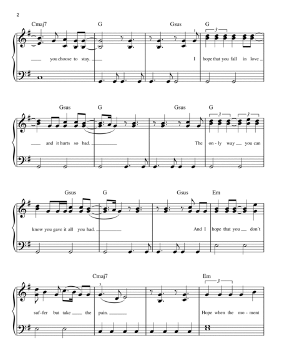 I Lived I Lived Easy Piano scores gallery preview page 2