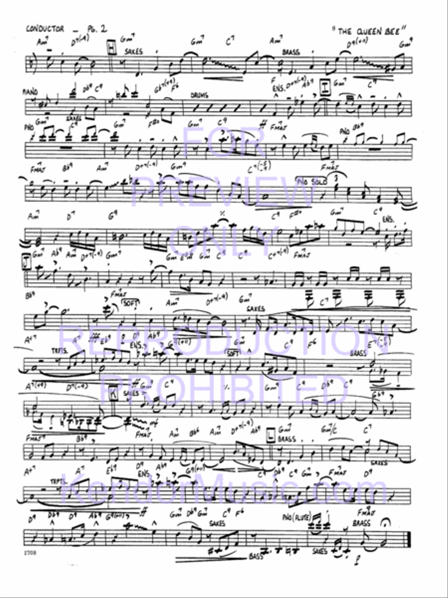 Queen Bee, The by Sammy Nestico - Jazz Ensemble - Grade 3 Sheet