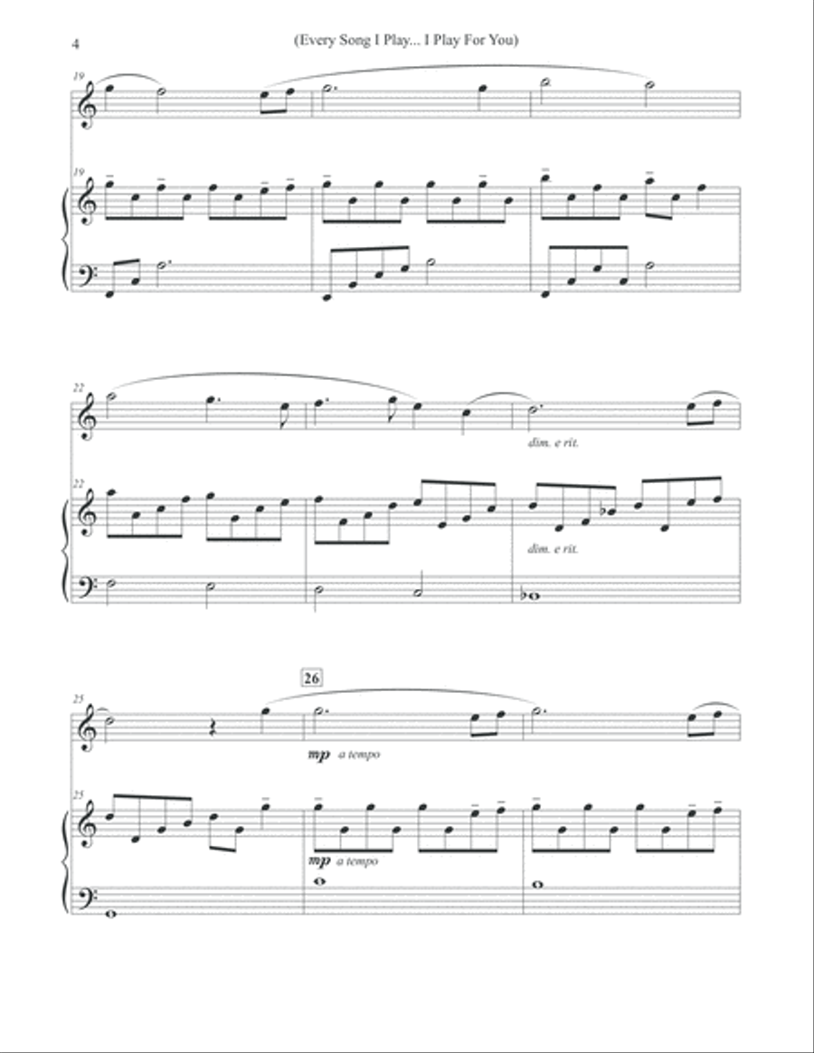 Every Song I Play... I Play For You - Flute & Piano Flute Solo scores gallery preview page 4