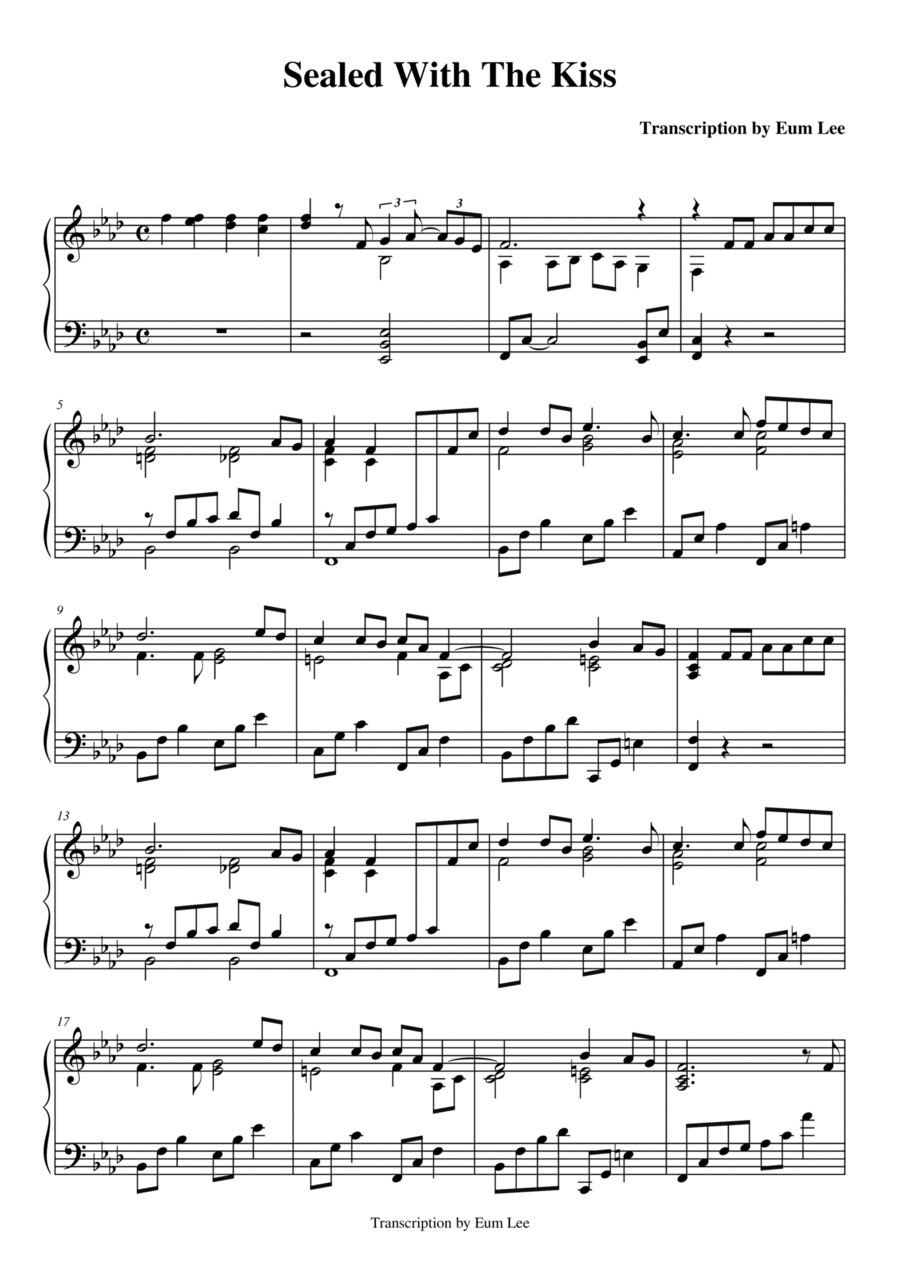 Sealed With A Kiss Piano Solo scores gallery preview page 1