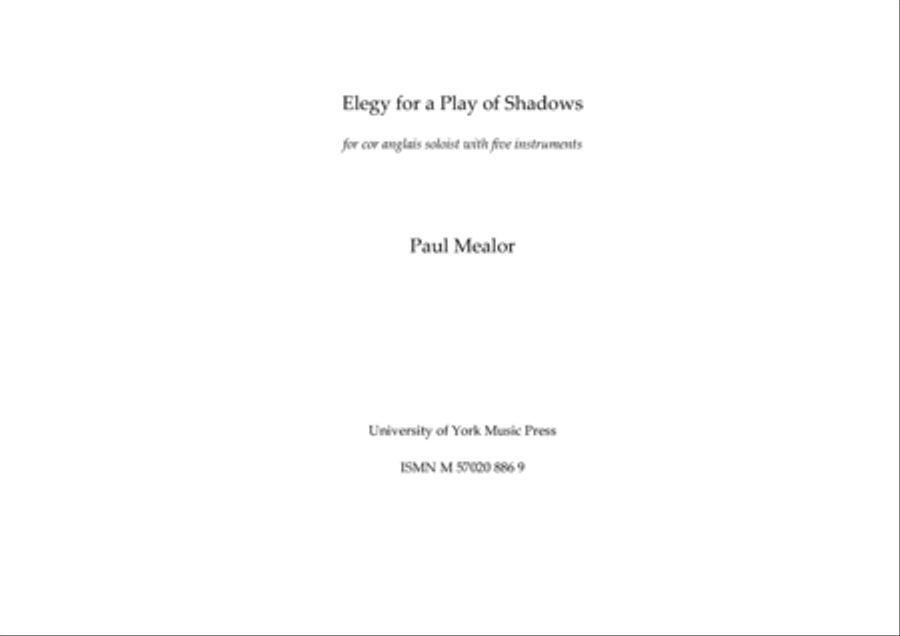 Elegy For A Play Of Shadows English Horn scores gallery preview page 1