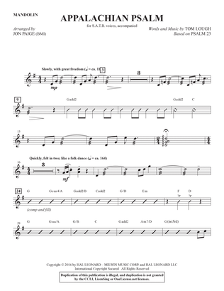 Book cover for Appalachian Psalm - Mandolin
