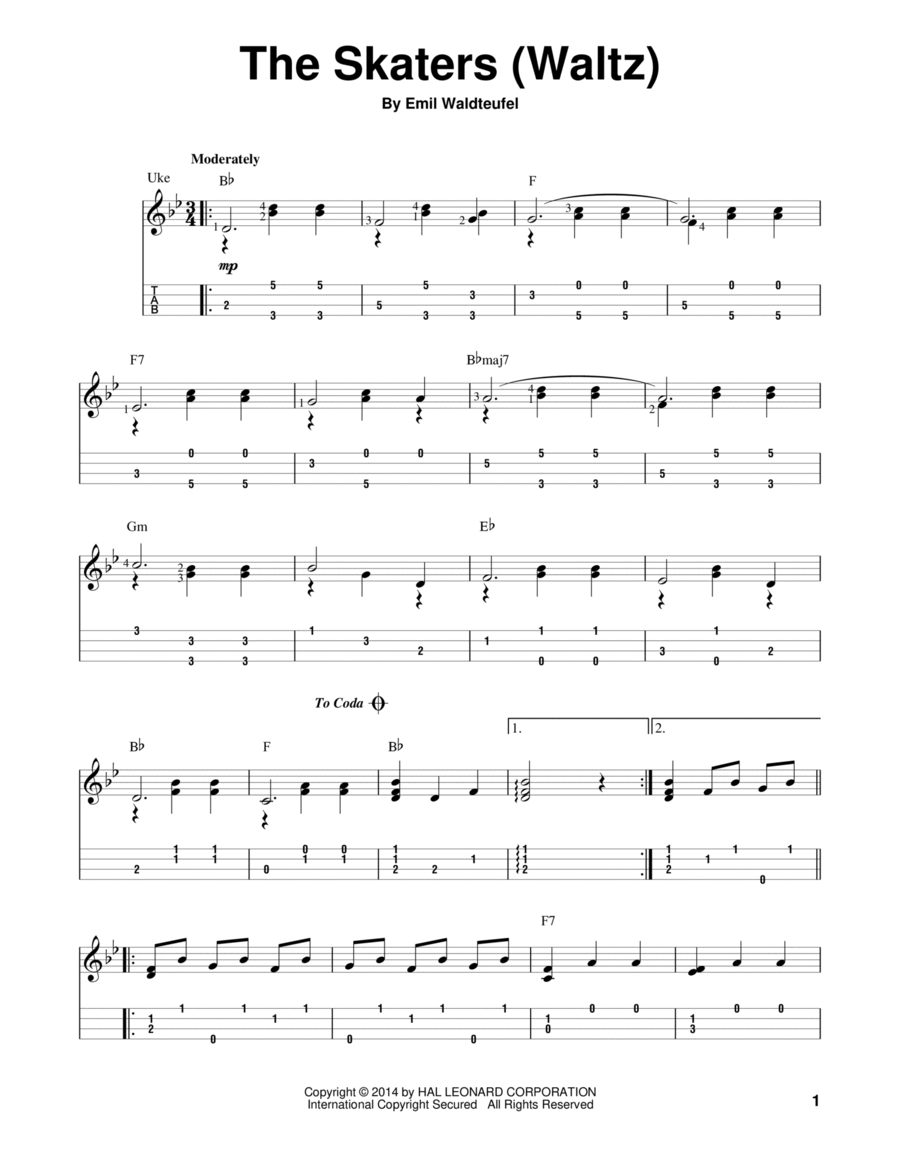 The Skaters (Waltz) Ukulele scores gallery preview page 1