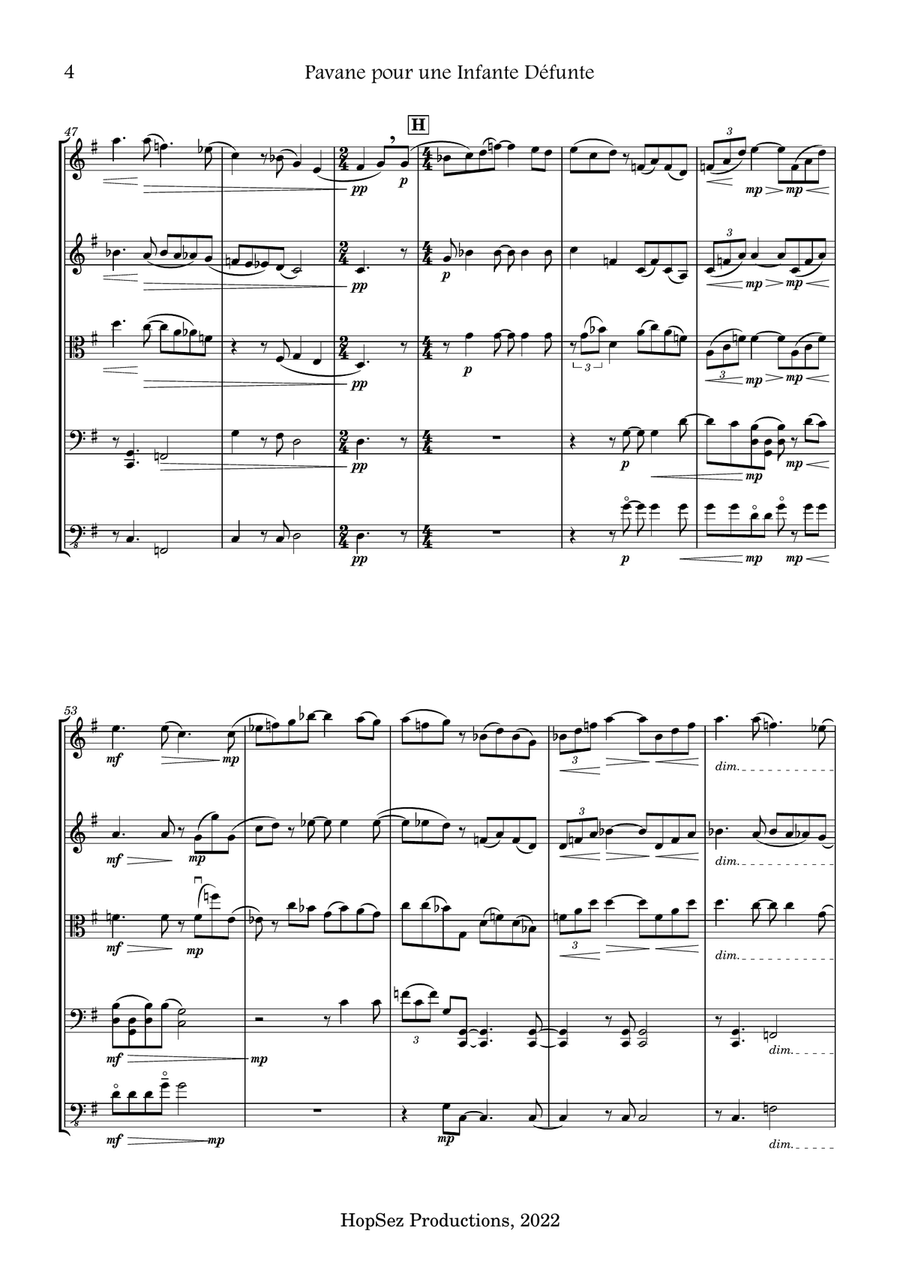 Pavane pour une Infante Défunte - String Orchestra String Orchestra scores gallery preview page 4