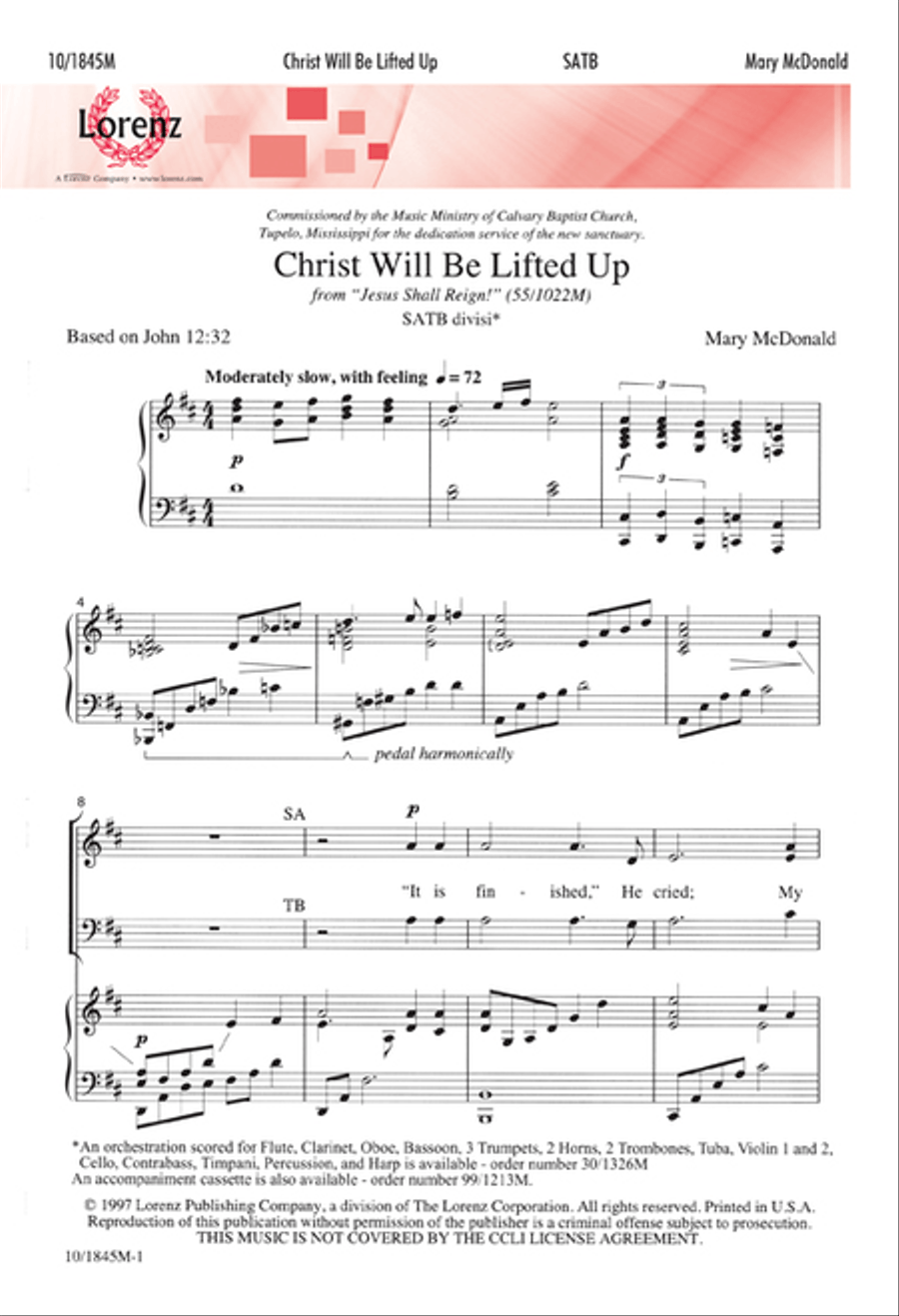 Christ Will Be Lifted Up Divisi scores gallery preview page 1
