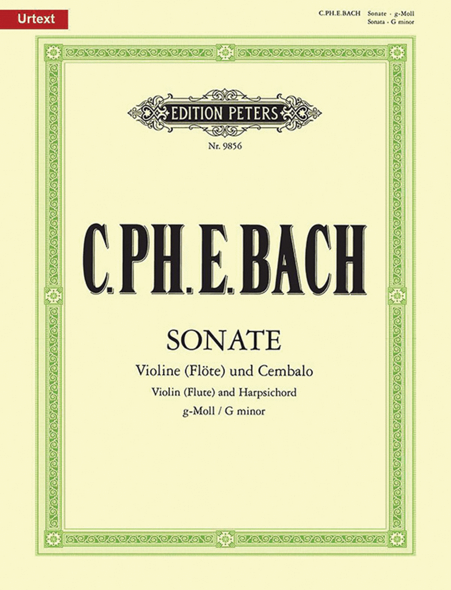 Sonata for Violin (Flute) and Harpsichord in G minor Flute scores gallery preview page 1