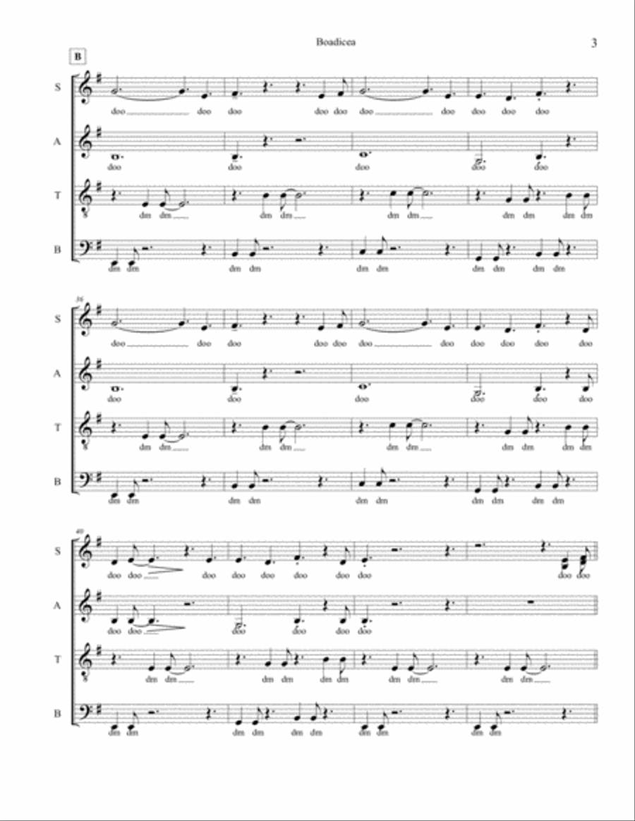 Story Of Boadicea 4-Part scores gallery preview page 3