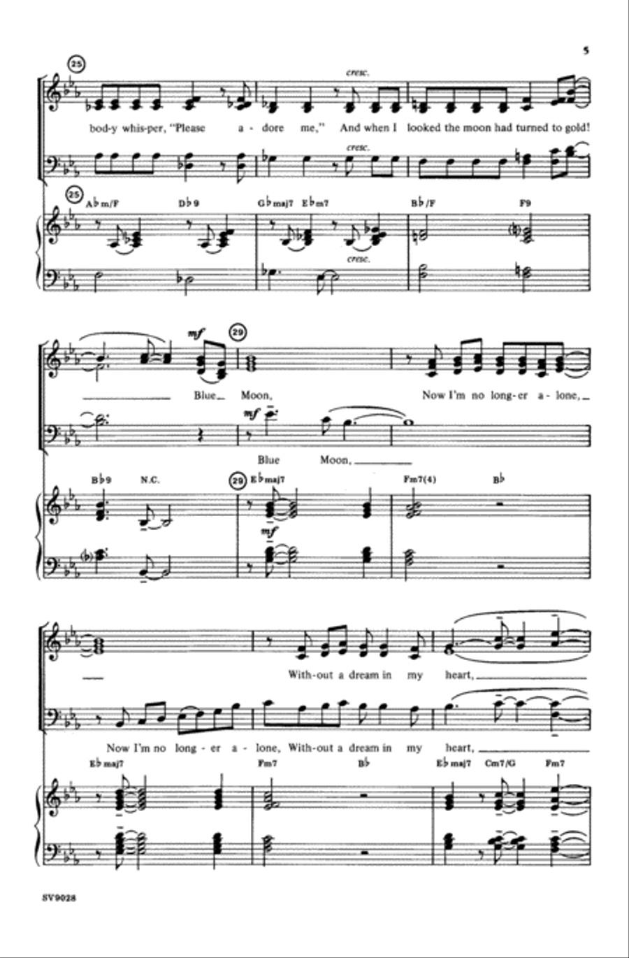 Blue Moon Blue Moon Choir scores gallery preview page 4