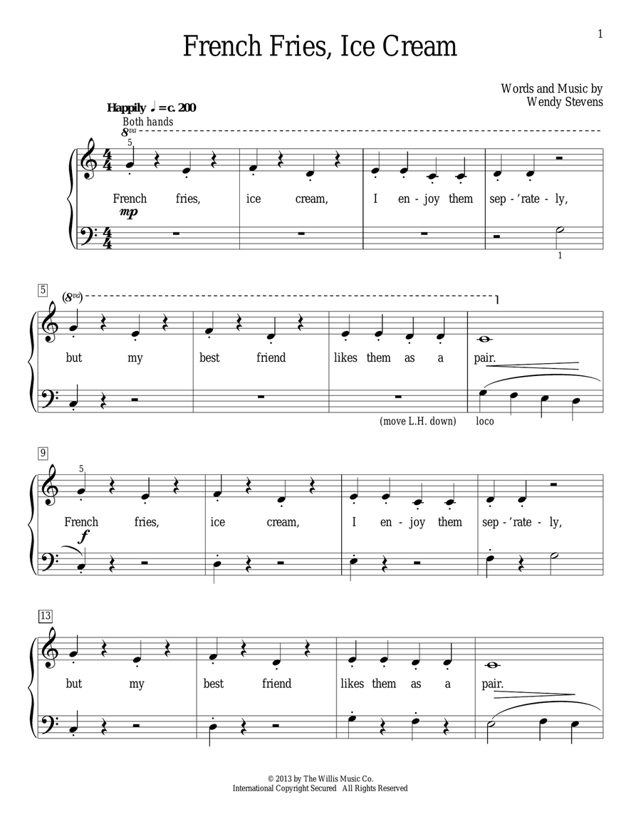 French Fries, Ice Cream Piano Method scores gallery preview page 1