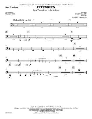 Evergreen (Love Theme from A Star Is Born): Bass Trombone