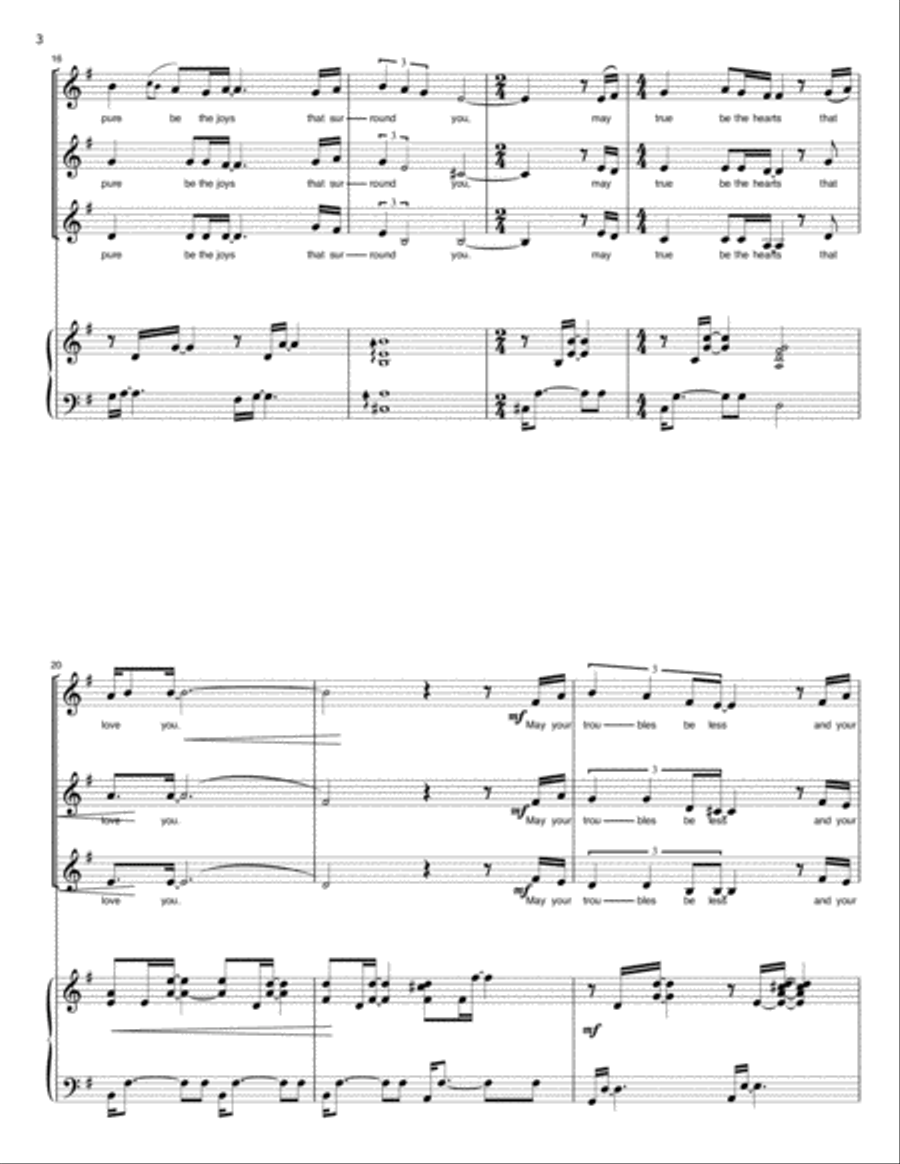 May Green be the grass (A Celtic Blessing) 3-Part scores gallery preview page 5
