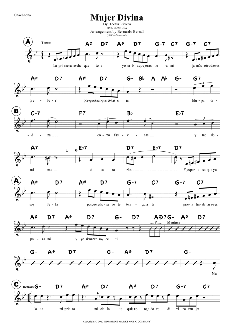 Mujer Divina Piano scores gallery preview page 1