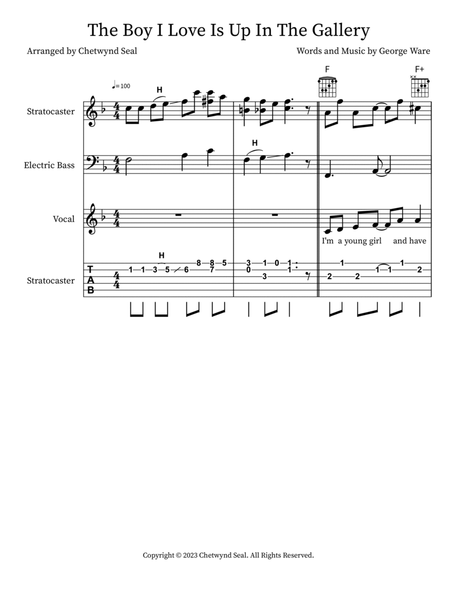 The Boy I Love Is Up In The Gallery String Duet scores gallery preview page 1