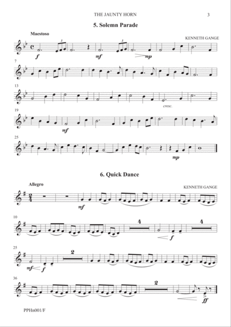 GANGE THE JAUNTY HORN Brass Duet scores gallery preview page 3
