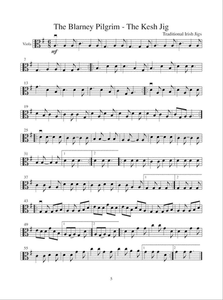 Celtic Fiddle Tunes for Solo and Ensemble - Viola, Violin 3 & Ensemble Score Violin scores gallery preview page 6