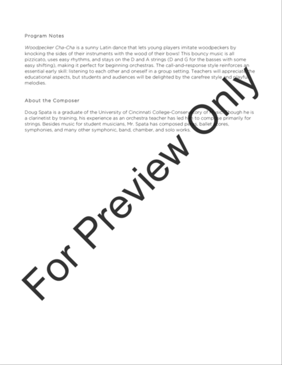 Woodpecker Cha-Cha (Score) String Orchestra scores gallery preview page 3