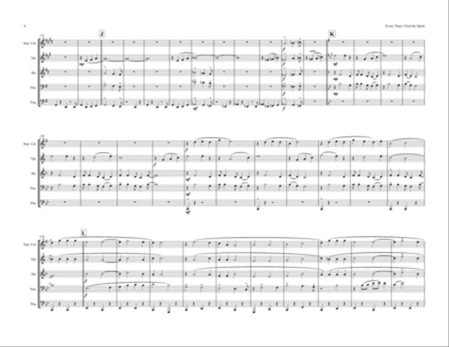 Every Time I Feel The Spirit (brass quintet) Brass Quintet scores gallery preview page 4
