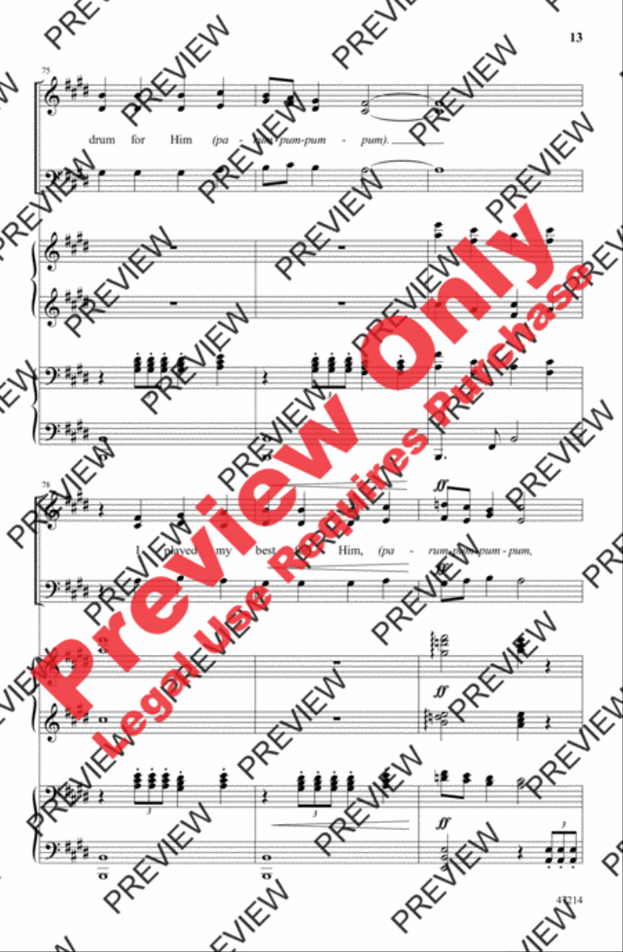 The Little Drummer Boy 3-Part scores gallery preview page 12