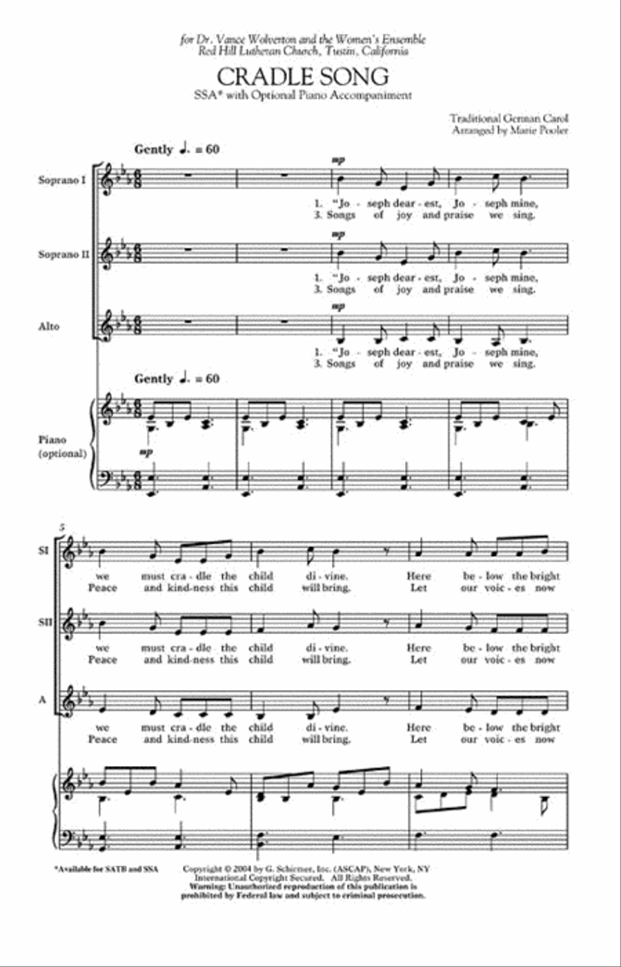 Cradle Song Cradle Song SSA scores gallery preview page 2