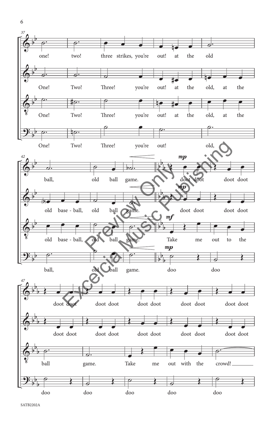 Take Me Out to the Ball Game 4-Part scores gallery preview page 7