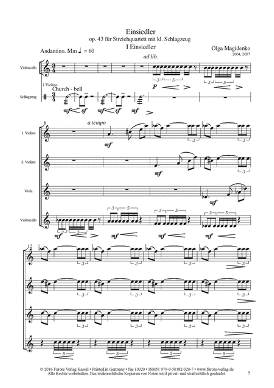 Einsiedler op. 43 String Quartet scores gallery preview page 2