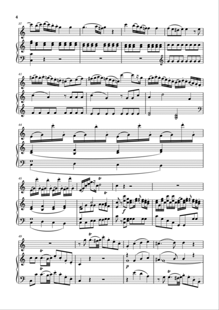 Mozart - Oboe Concerto in C major - K.314, Mov.III - For Flute and Piano Original Flute scores gallery preview page 4