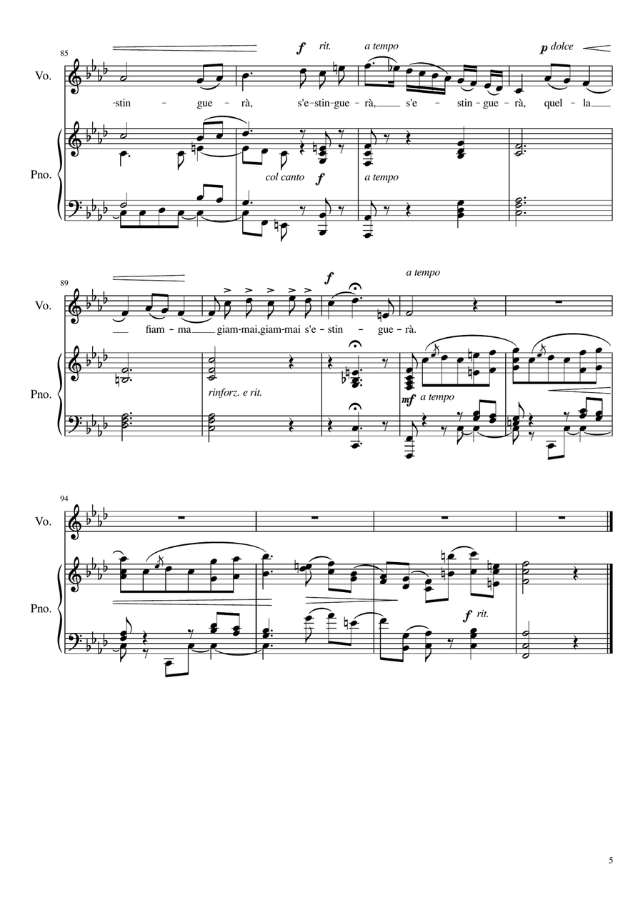 Il mio bel foco - F Minor Il mio bel foco - F Minor Voice Solo scores gallery preview page 6