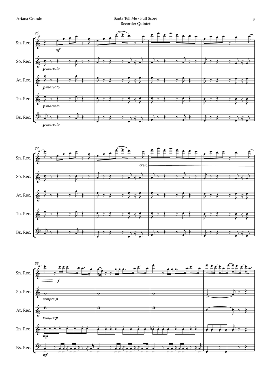 Santa Tell Me Chamber Music scores gallery preview page 3