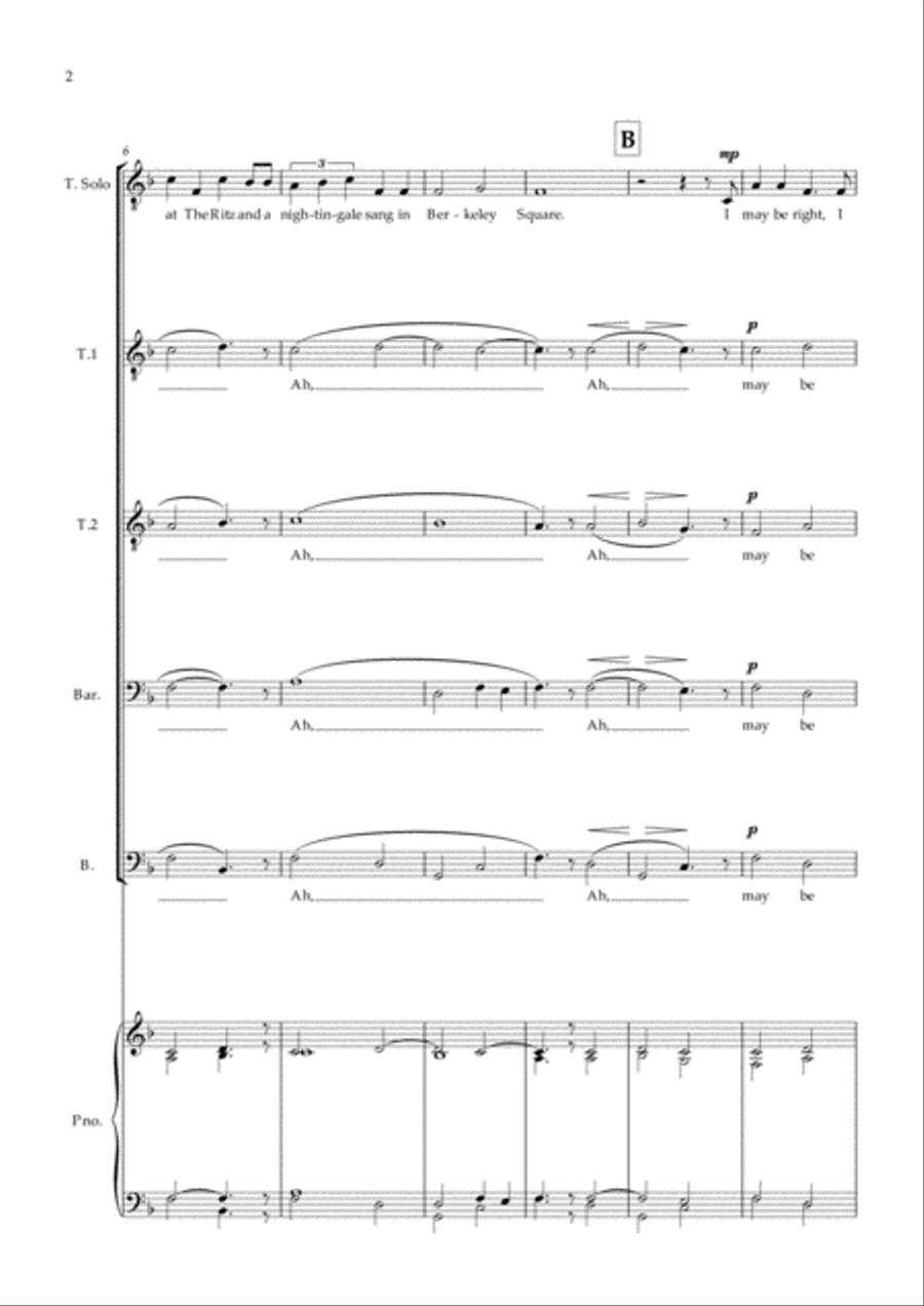 A Nightingale Sang In Berkeley Square TTBB scores gallery preview page 2