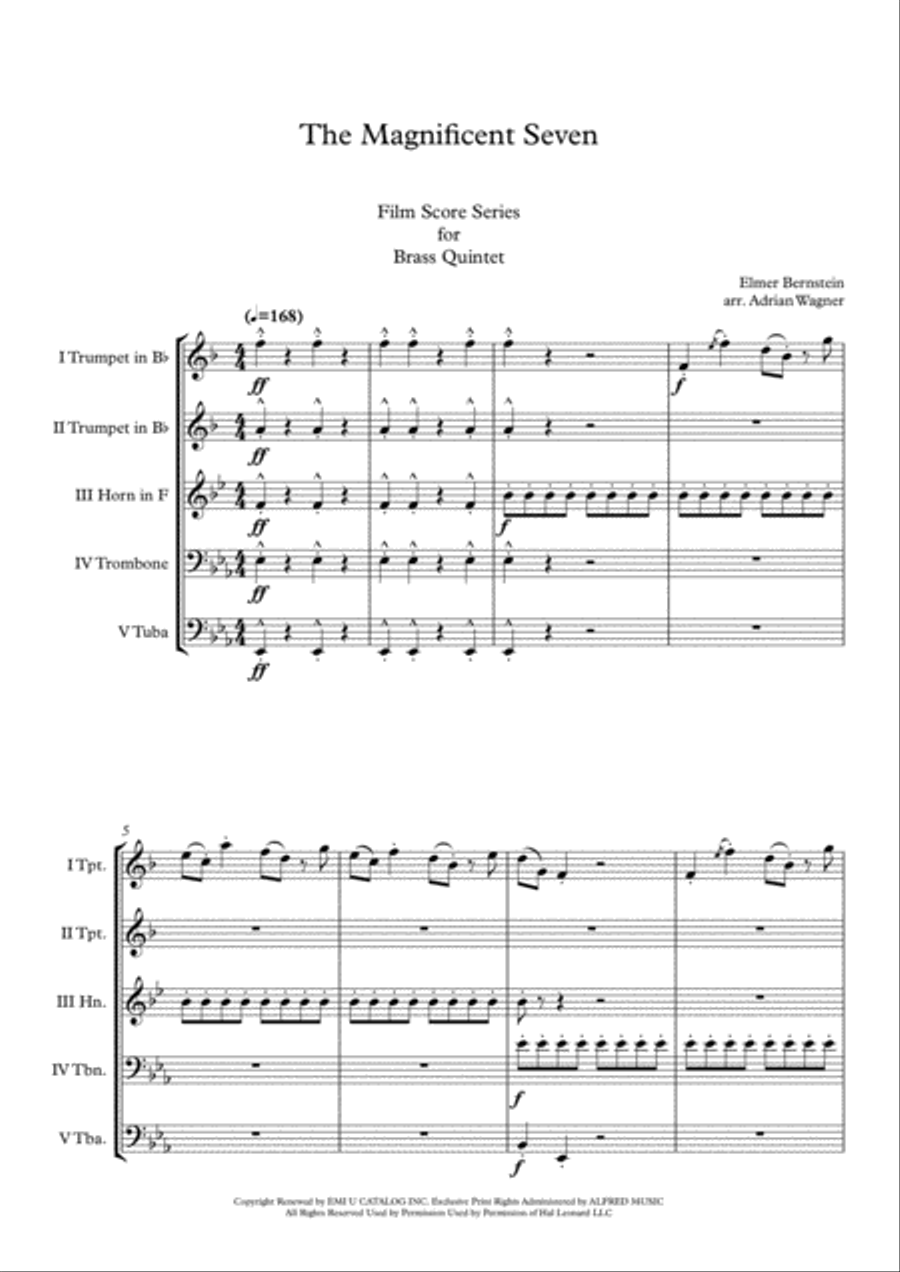 The Magnificent Seven Brass Quintet scores gallery preview page 3