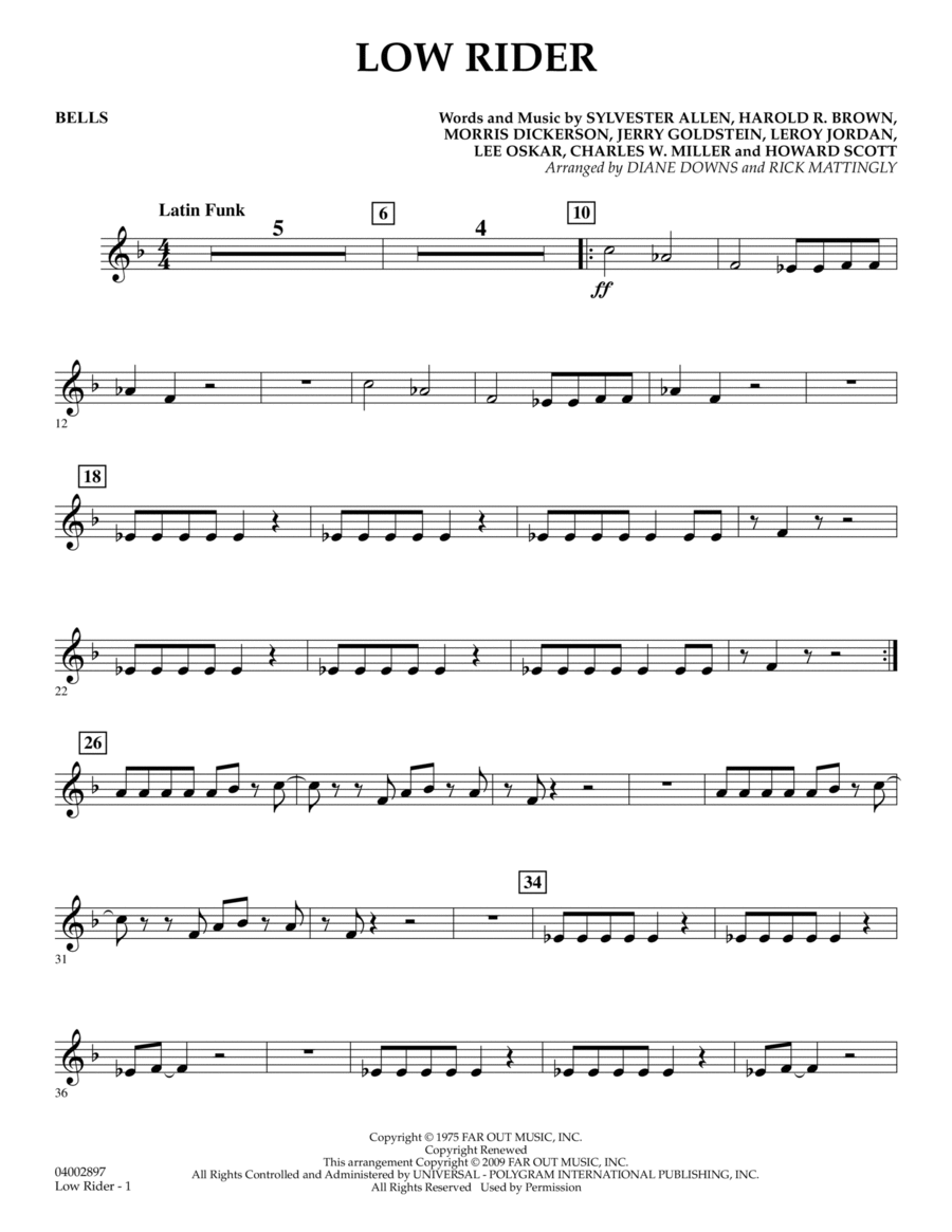 Low Rider - Bells Part scores gallery preview page 1
