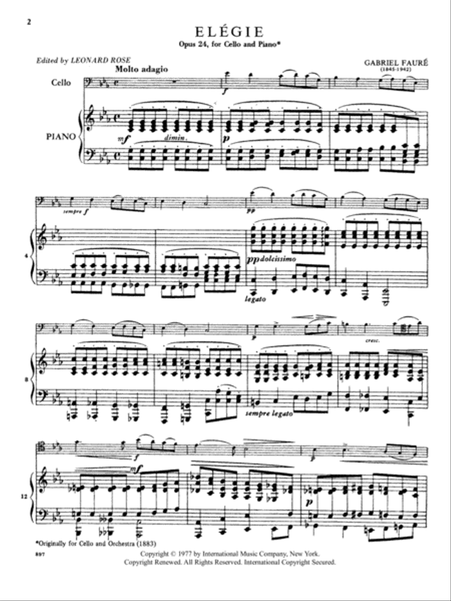 Elegie, Opus 24 Elegie, Opus 24 Piano Accompaniment scores gallery preview page 2