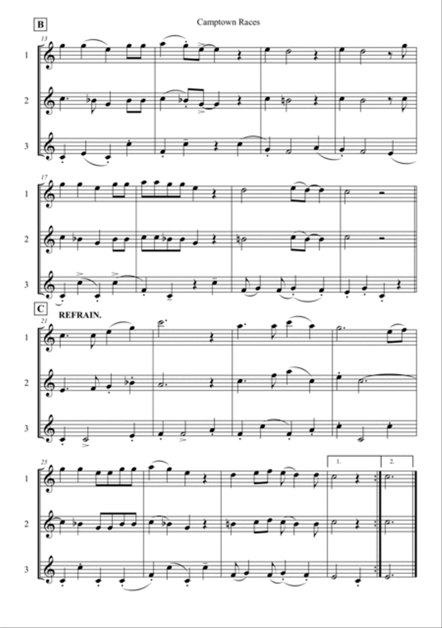 Camptown Races Camptown Races Woodwind Trio scores gallery preview page 2