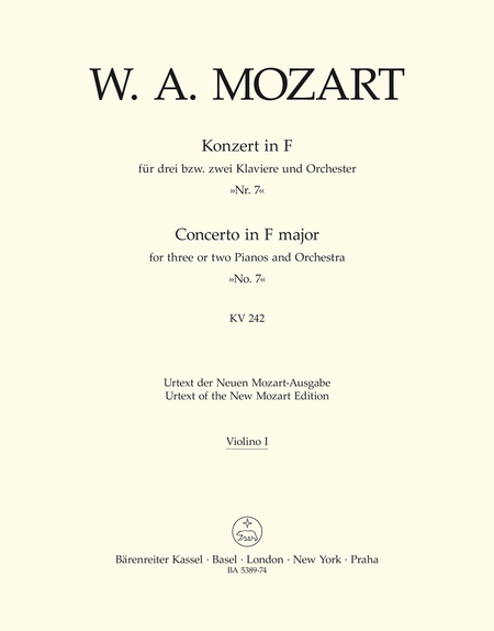 Concerto for three or two Pianos and Orchester No. 7 F major KV 242 