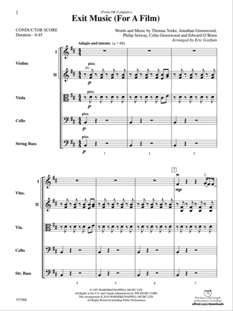 Exit Music (For a Film) String Orchestra scores gallery preview page 2