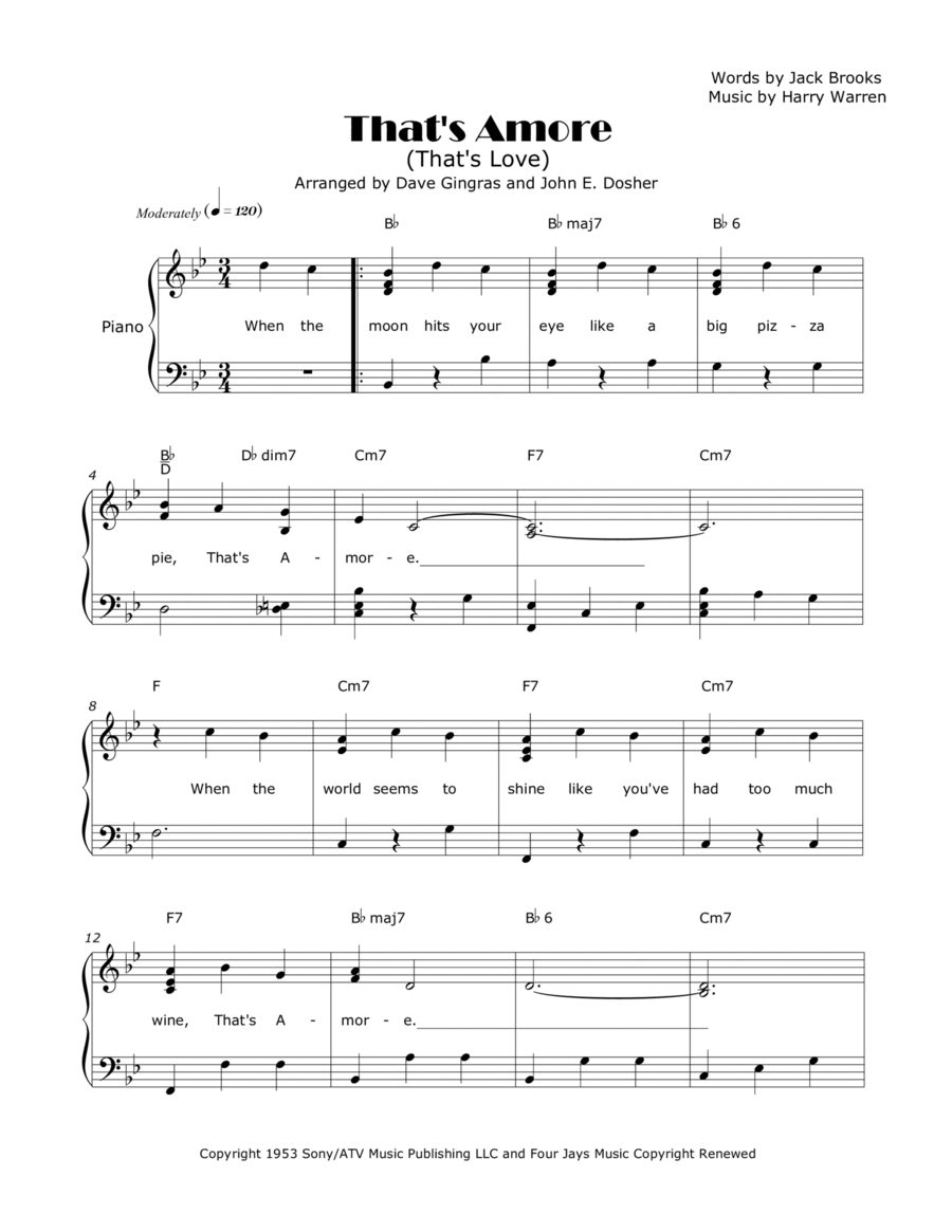 That's Amore (that's Love) Voice scores gallery preview page 1