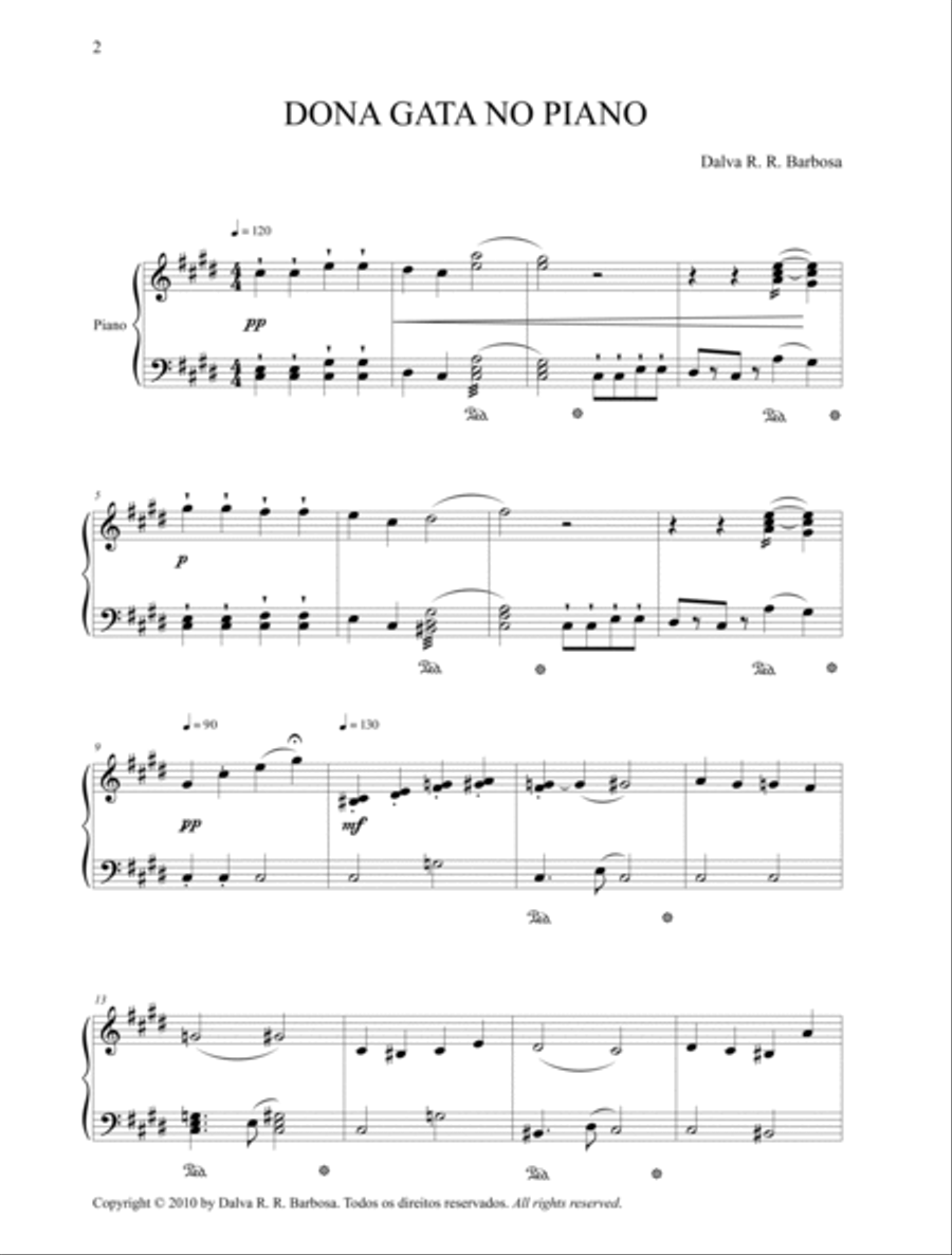 Dona Gata no Piano Piano Solo scores gallery preview page 2