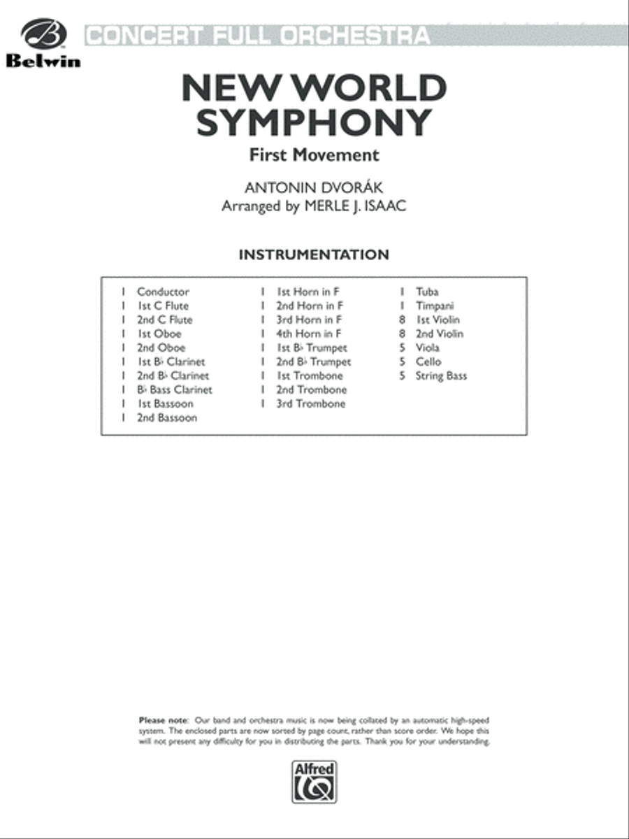 New World Symphony: Score Full Orchestra scores gallery preview page 1