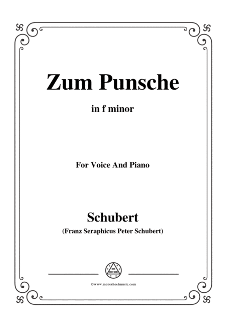 Schubert-Zum Punsche,in f minor,for Voice&Piano Voice scores gallery preview page 1