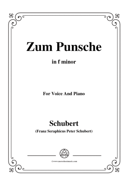 Schubert-Zum Punsche,in f minor,for Voice&Piano image number null