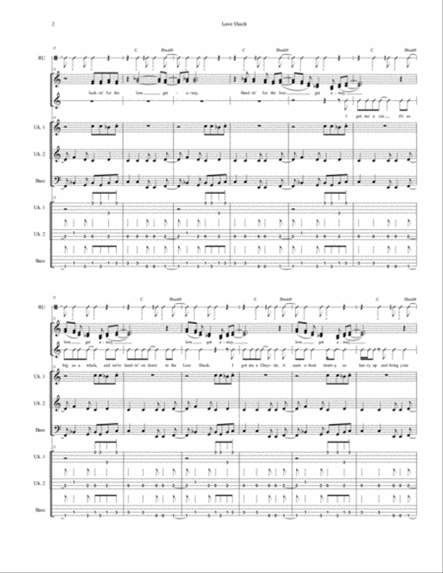 Love Shack Small Ensemble scores gallery preview page 2
