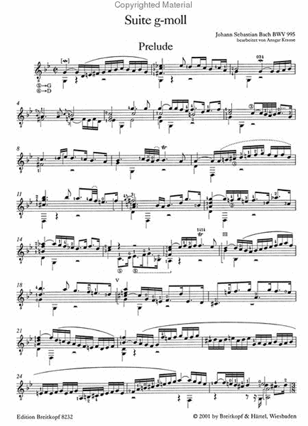 Suite in G minor BWV 995