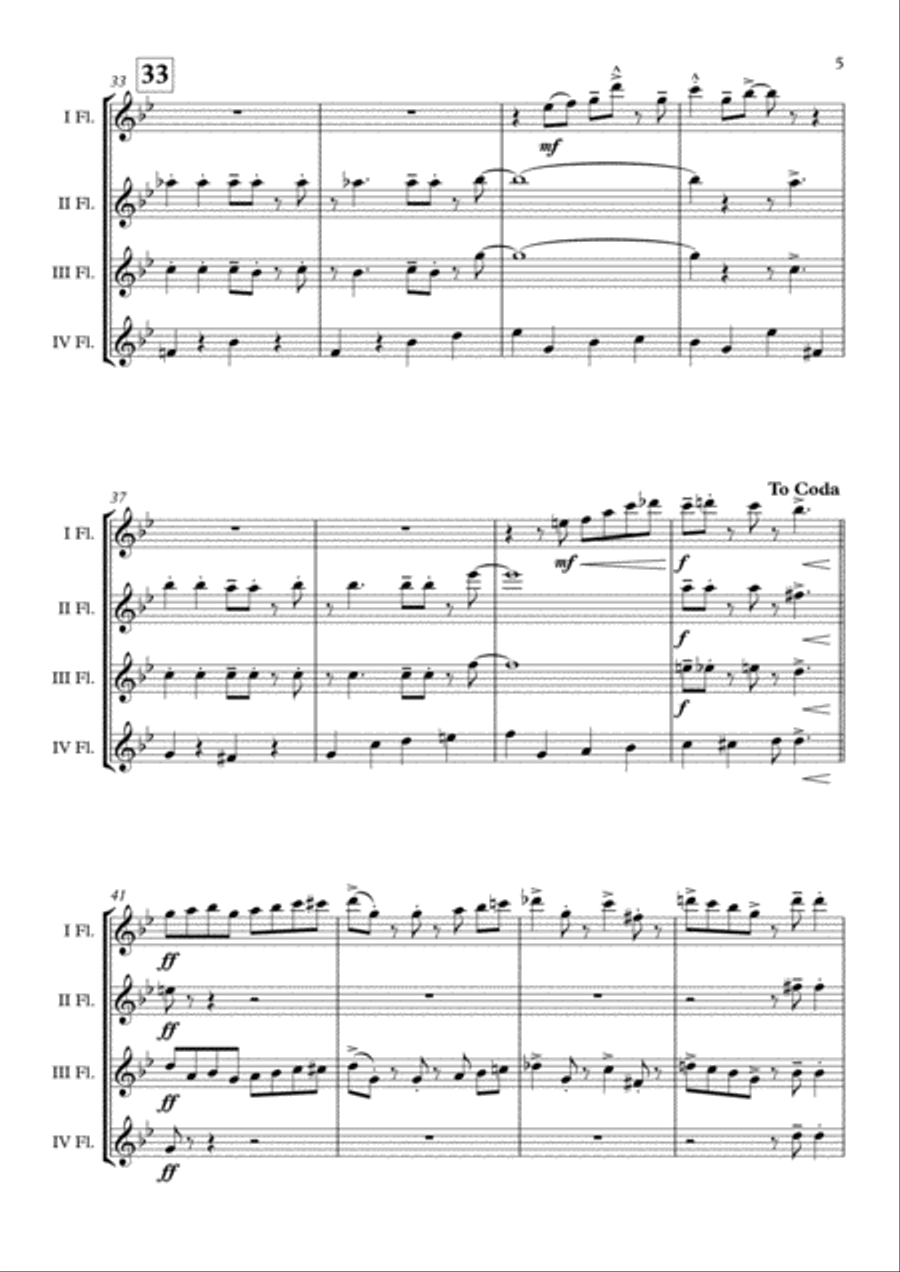 It Don't Mean A Thing (If It Ain't Got That Swing) Flute Quartet scores gallery preview page 6