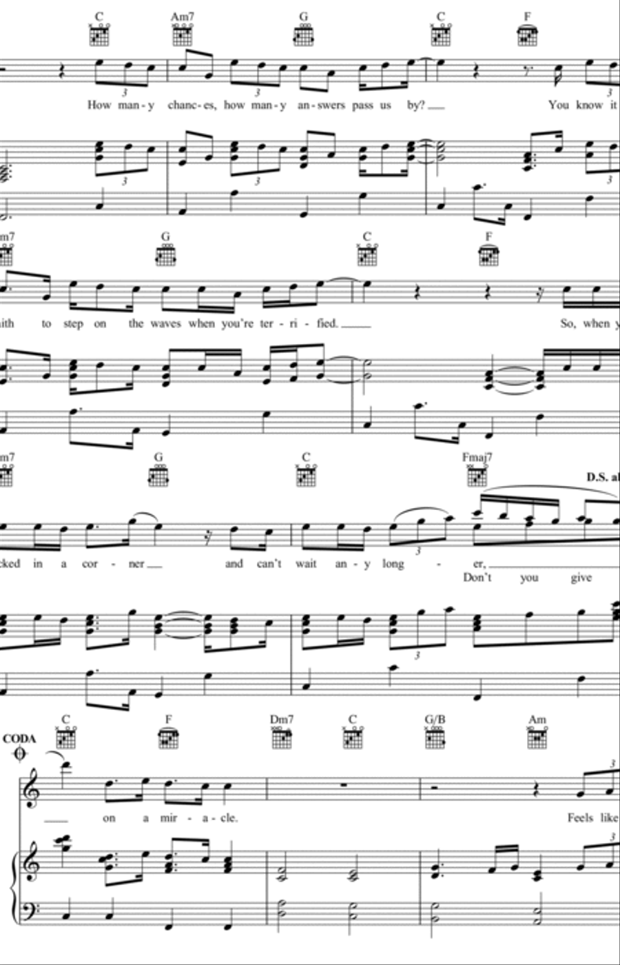 Miracle Miracle Piano, Vocal, Guitar scores gallery preview page 3