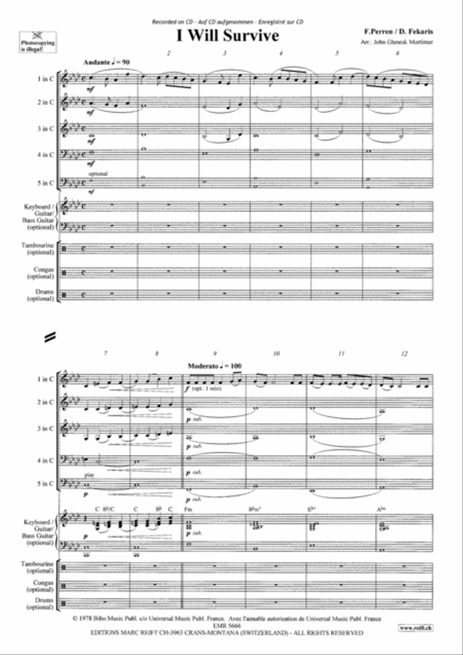 I Will Survive Brass Band scores gallery preview page 3