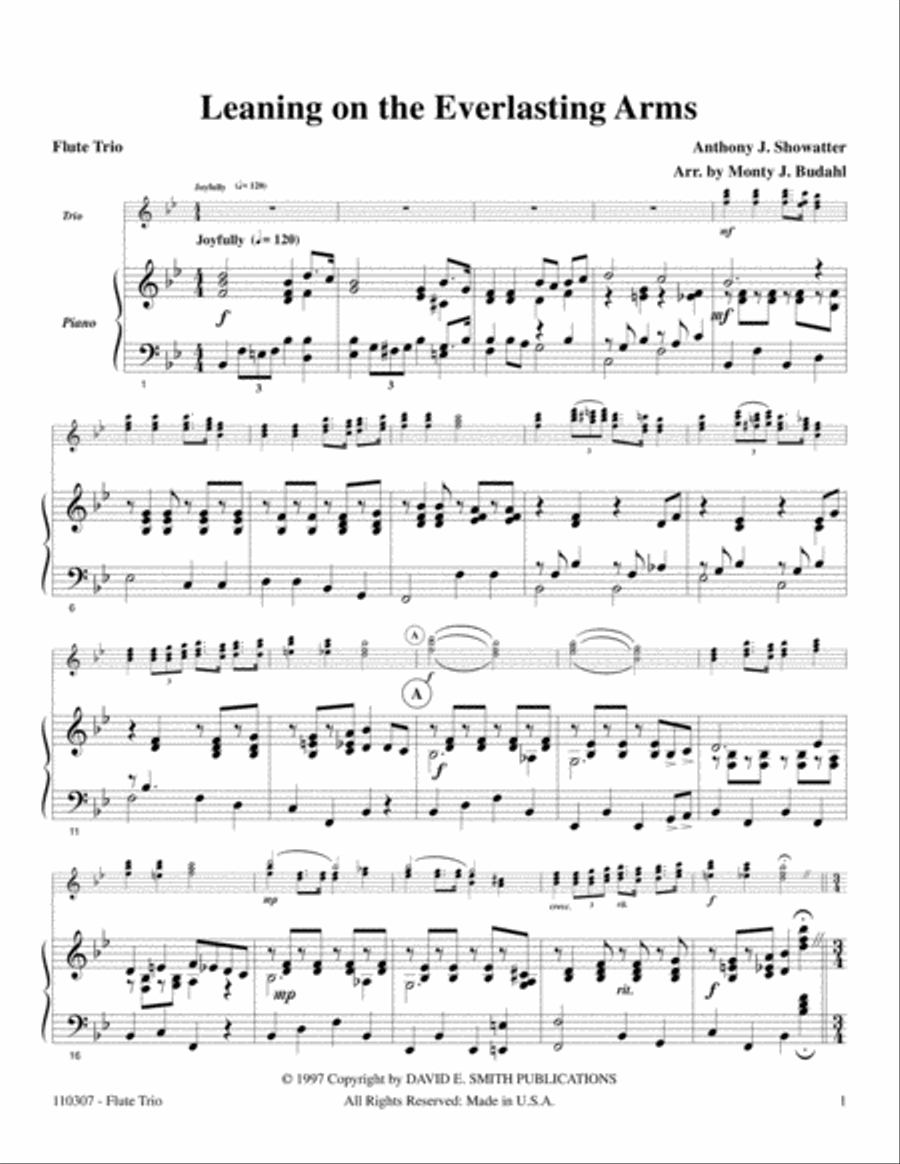 Leaning On The Everlasting Arms Flute Trio scores gallery preview page 1