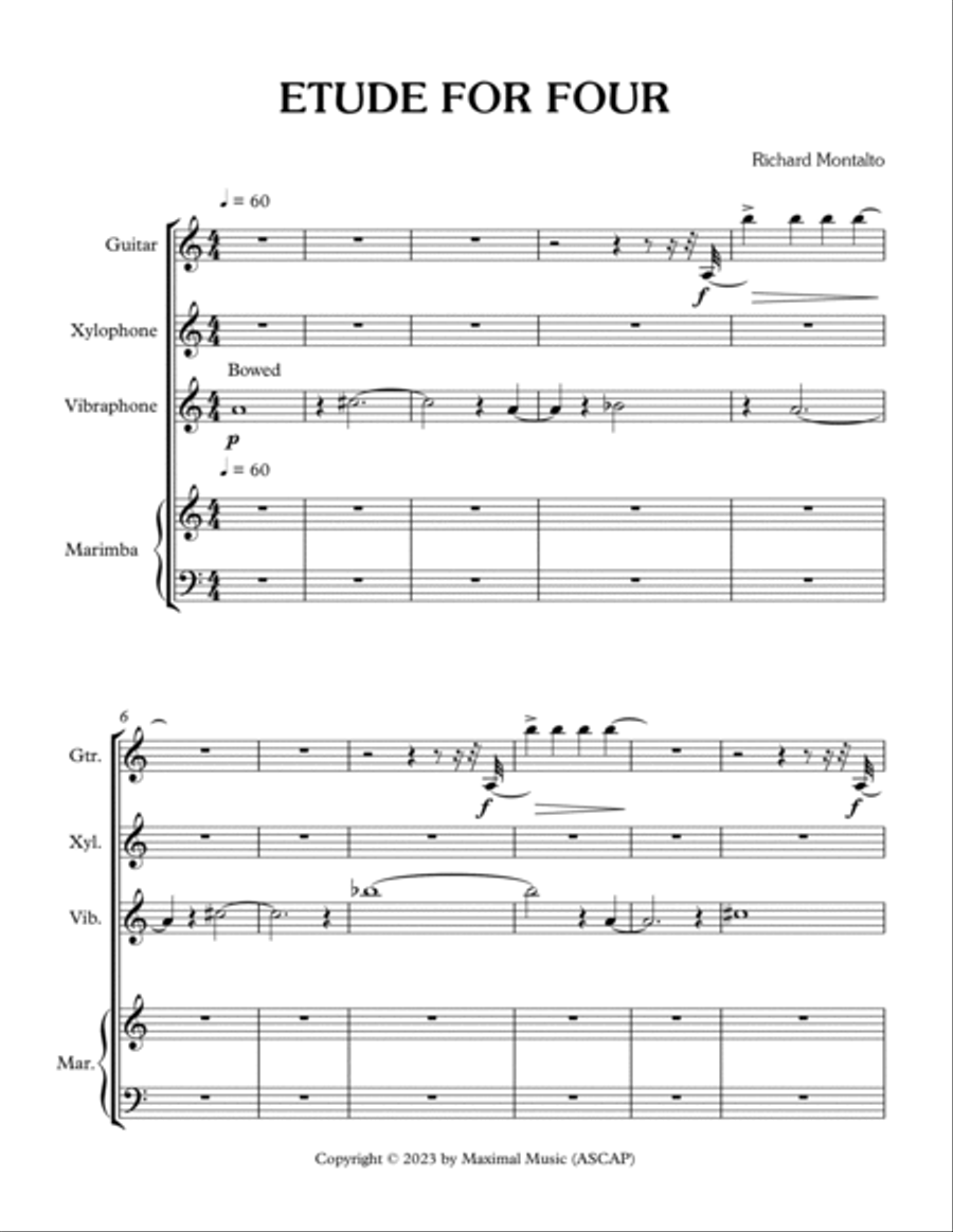 Etude for Four Etude for Four Acoustic Guitar scores gallery preview page 2