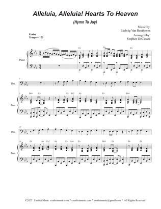 Book cover for Alleluia, Alleluia! Hearts To Heaven (Trombone solo and Piano)