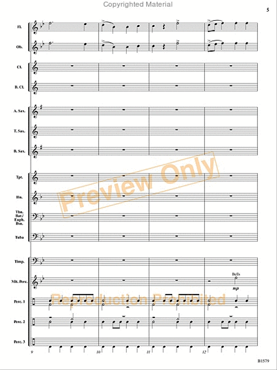 Knightly Procession Concert Band scores gallery preview page 22