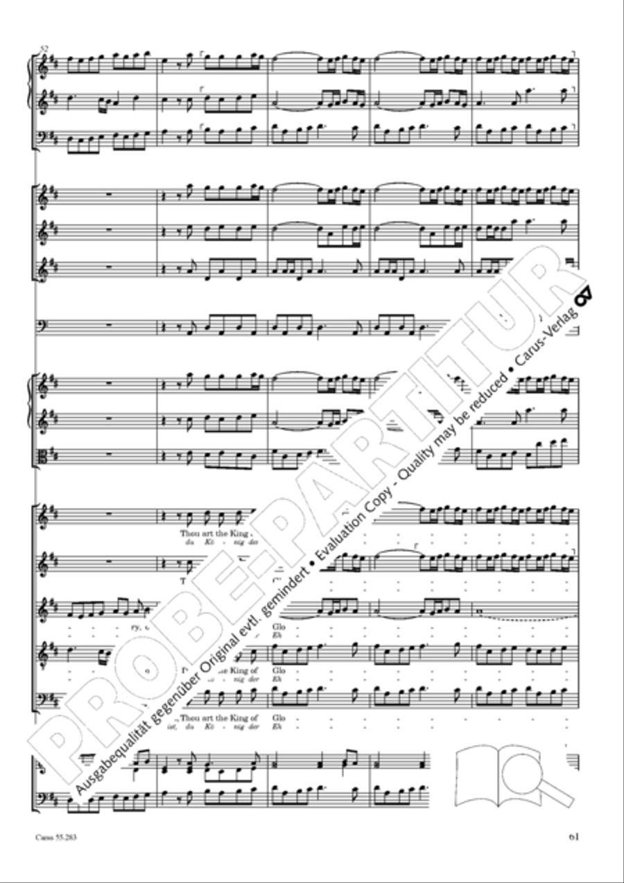 Te Deum for the Victory of Dettingen SSATB scores gallery preview page 78